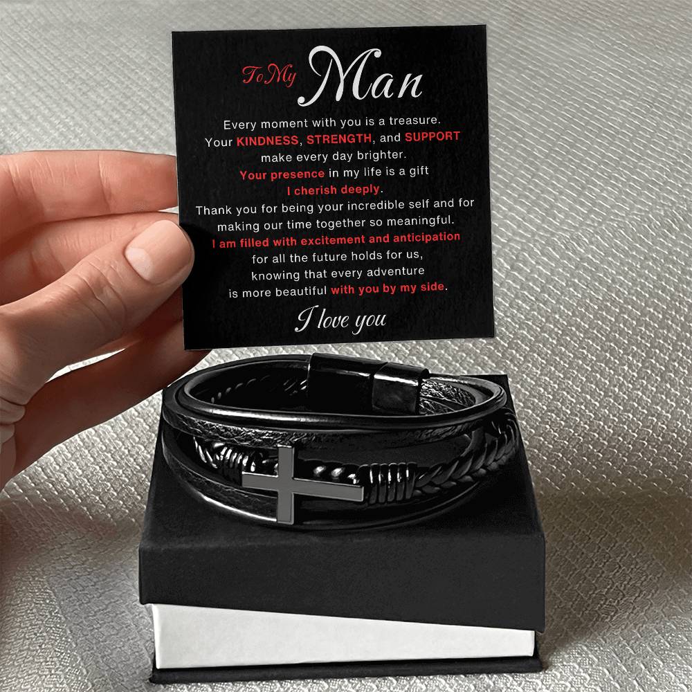 [VALENTINES DAY SPECIAL] To My Man -Every Moment - Cross Bracelet