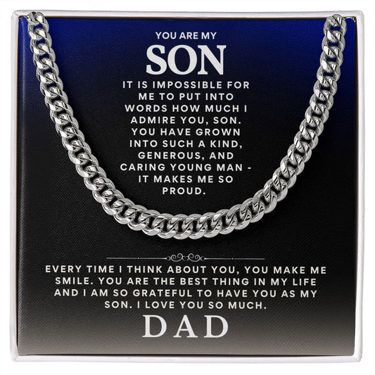 Cuban Link Chain to my Amazing Son GivingMemories